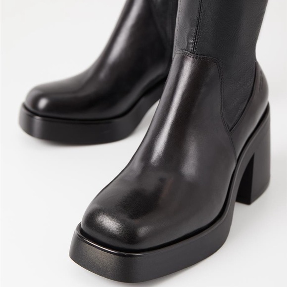 Vagabond Brooke Tall Boots — 38 (8) — Black Leather Knee High - Picture 2 of 10